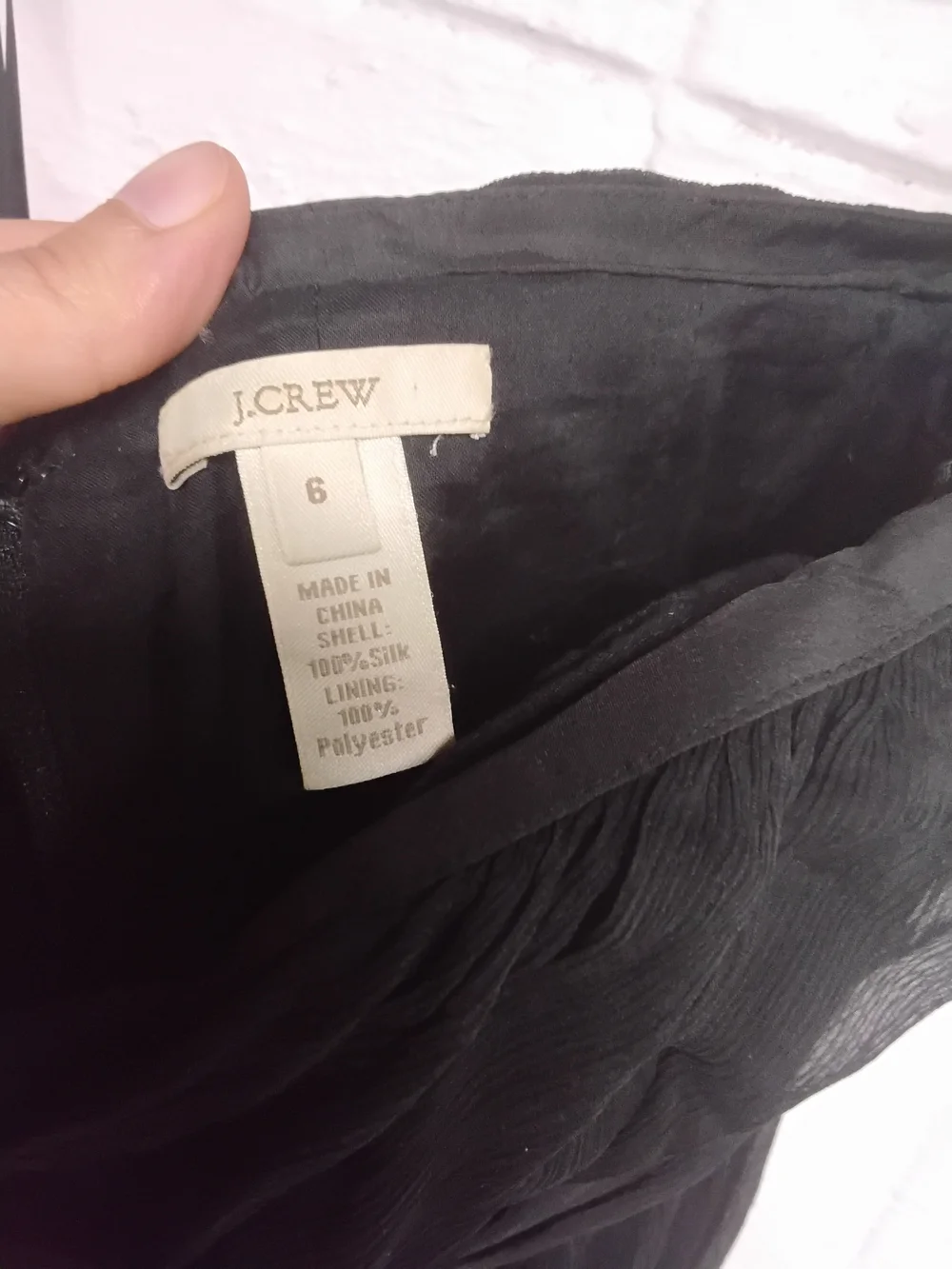 J. Crew Strapless Black Chiffon Knee-Length Dress